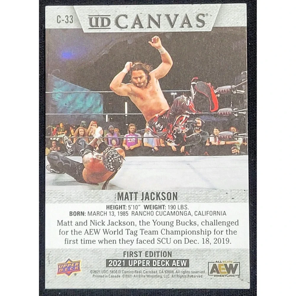 2021‎ UPPER DECK AEW MATT JACKSON  UD CANVAS  SP INSERT